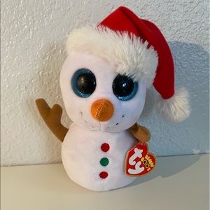 Ty Beanie Boos Scoop Snowman Beanie Plush 6” Stuffed Christmas Toy